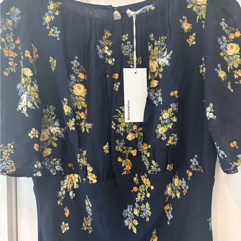 Reformation Floral Maxi Dress - Navy and Yellow - Picture 11 of 13